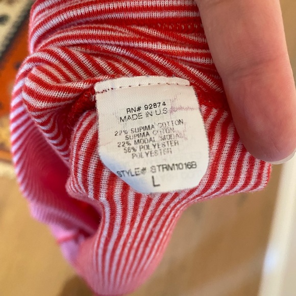 Splendid Large Racerback Red & White Striped Tank Top Shirt L - Picture 4 of 4